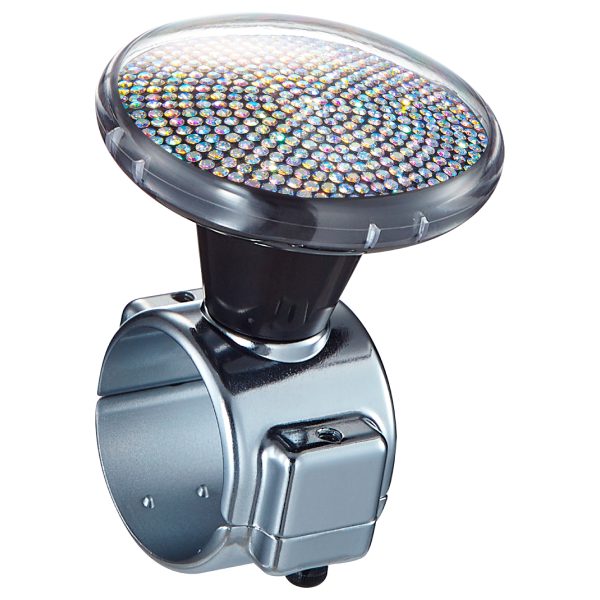 White Crystal Spinner Knob on the Wheel