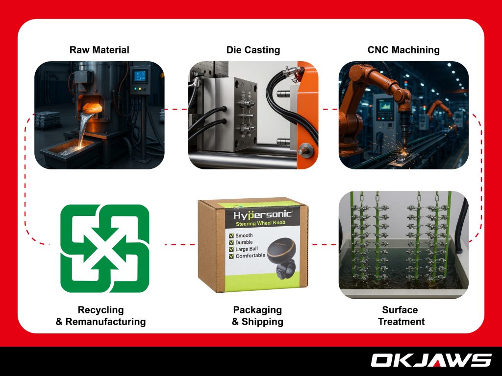Okjaws steering wheel spinner produce process 