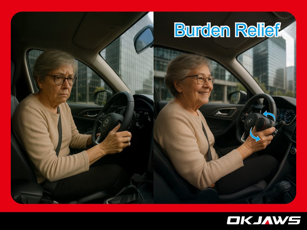 The steering wheel spinner make driving more convenient for older adults
