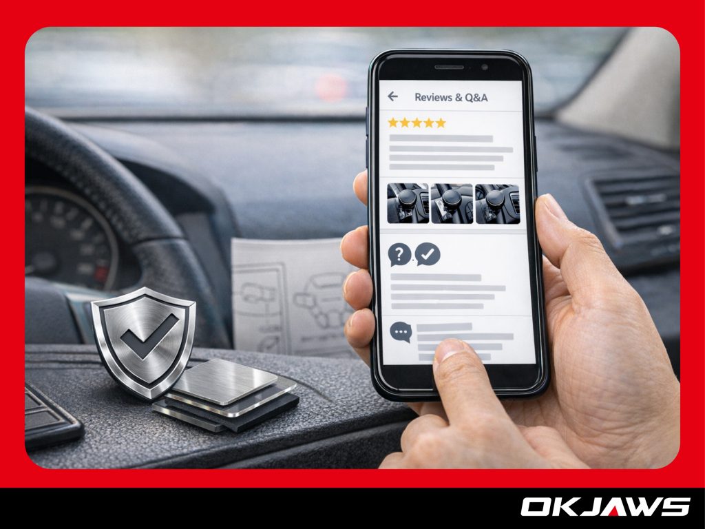 Customer viewing reviews and Q&A on a steering knob product page, highlighting trust signals that reduce purchase friction