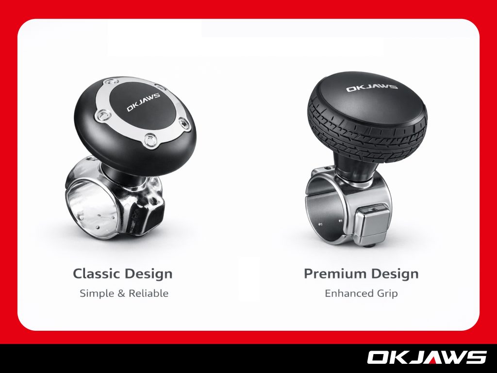 classic vs premium steering wheel spinner knob design comparison