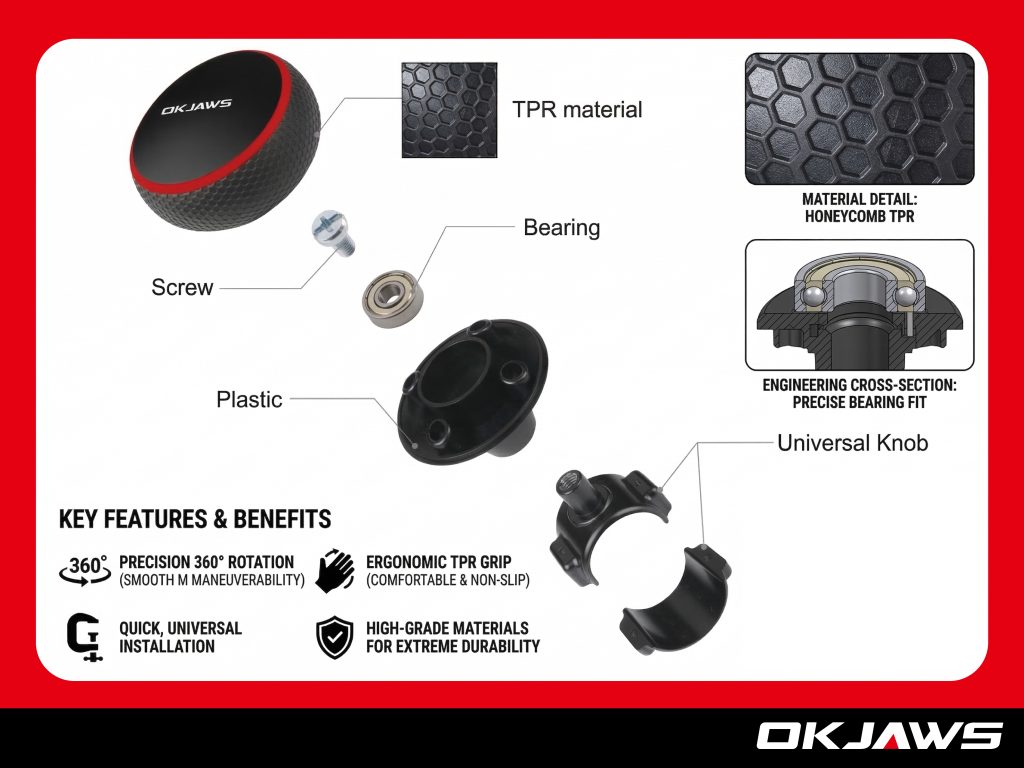 High-quality automotive accessory product photography with technical details and structured B2B product information