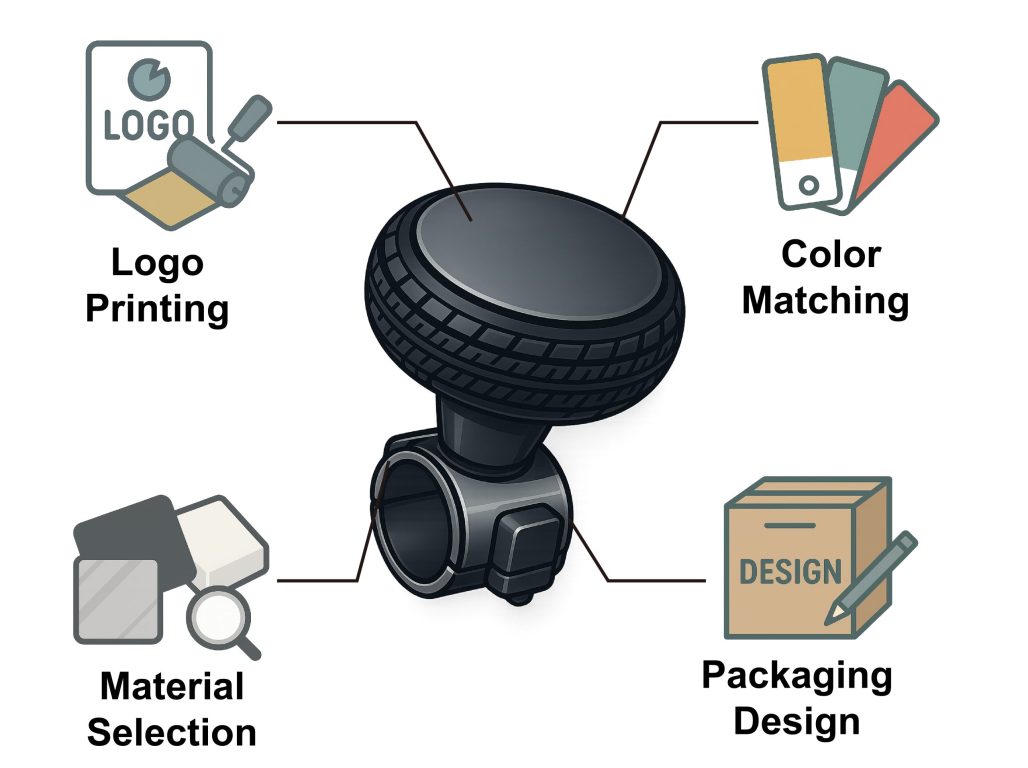 Custom-Branded Steering Knobs